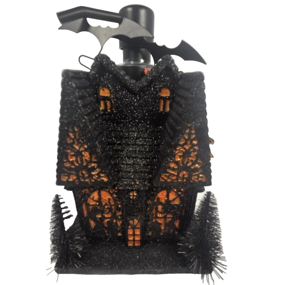 Home Accents Haunted House Soap Dispenser Adult OS Black New Halloween Glitter